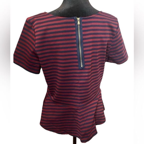 MERONA Peplum Stripped Top. Size Large - Picture 2 of 7